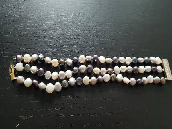 Suesswasserperlenarmband mit Sterlingsilber Verschluss