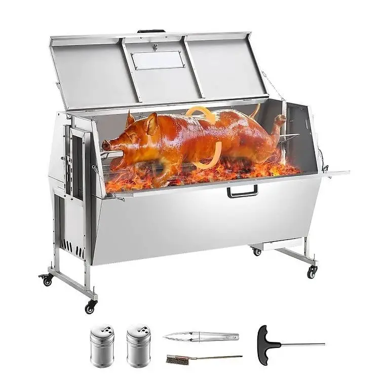 Rôtissoire Électrique 60W Capacité 130kg barbecue 56 inch