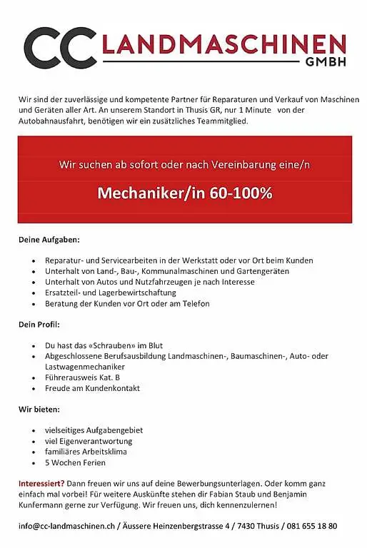 Mechaniker gesucht