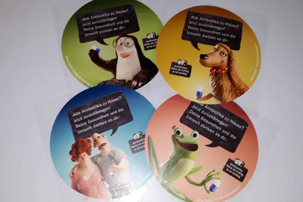 Alte Aufkleber Tier Mensch