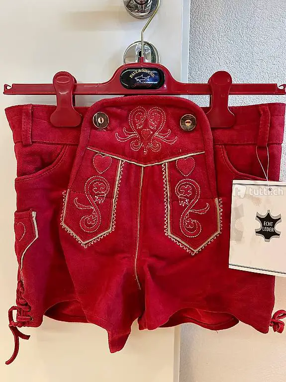 kurze lederhose aus ziegenleder, grösse 36