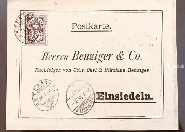 alte Postkarte mit Ziffermarke von 1895