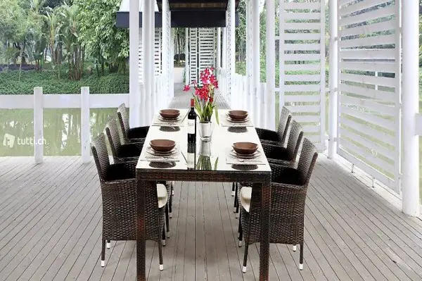 Meubles de jardin en rotin brun mélangé - Livraison Gratuite