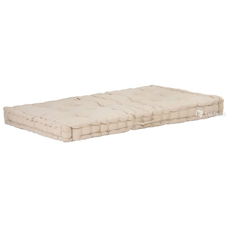  Palettenkissen Baumwolle 120×80×10 cm Beige