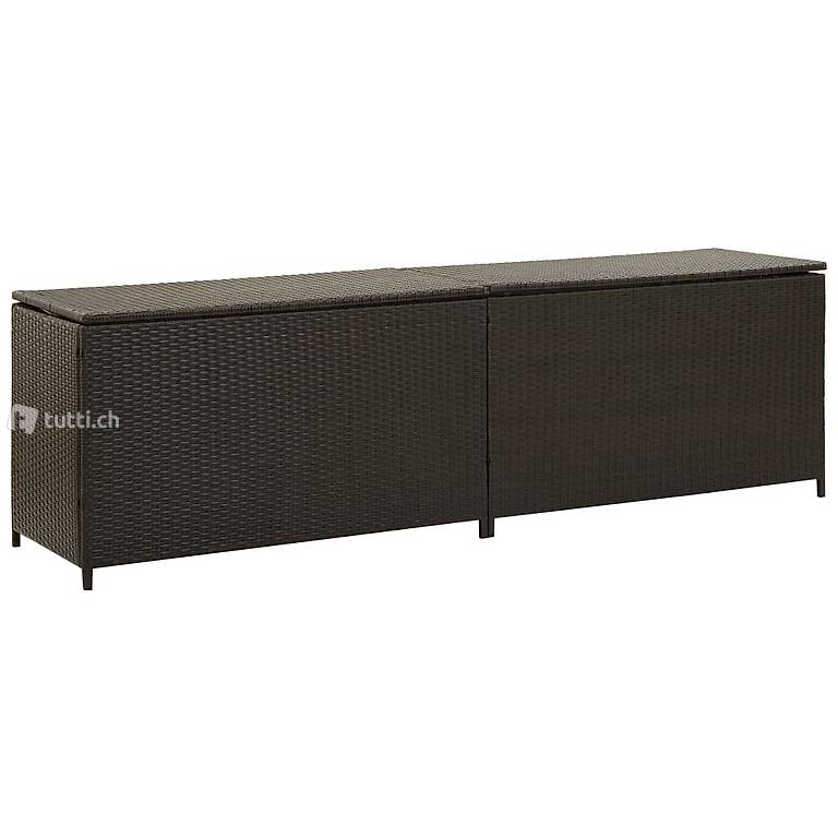  Gartenbox Poly Rattan 200x50x60 cm Braun