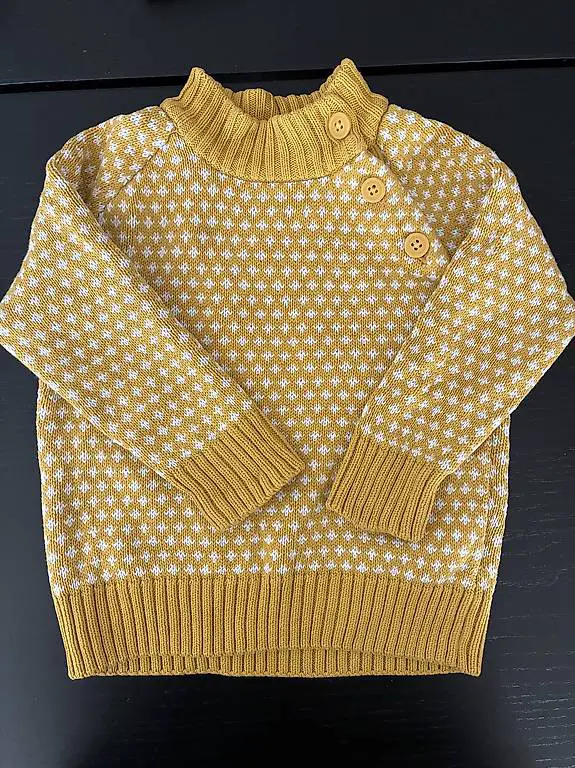 Senfgelber Pullover Frugi Biobaumwolle 80/86