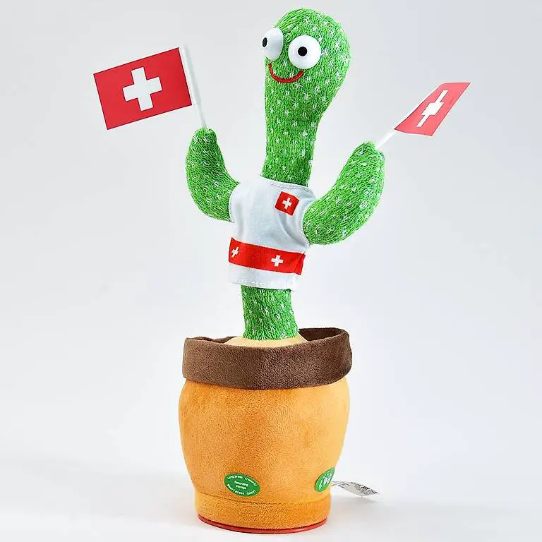 Tanzender Kaktus, Schweiz Fan 11x11x35cm