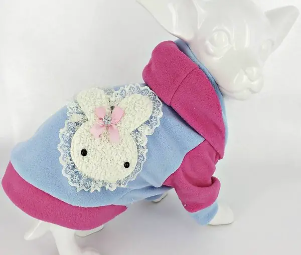  F+M Fleecejacke HASI blau,pink für Chihuahua Gr.M