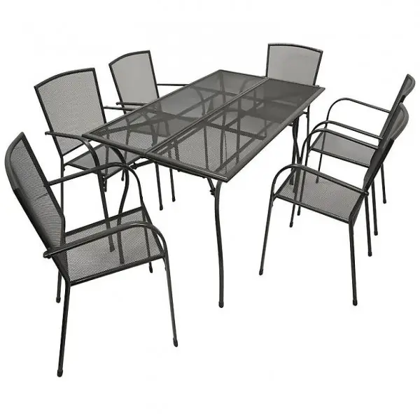  6-teilig Sitzgruppe Gartenset Garnitur Streckmetall