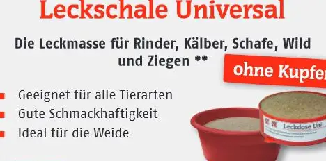 Leckschale für Rinder, Schafe und Ziegen