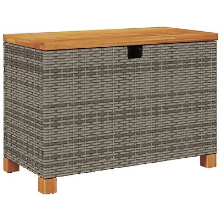 Gartentruhe Grau 80x40x48 cm Poly Rattan 2737