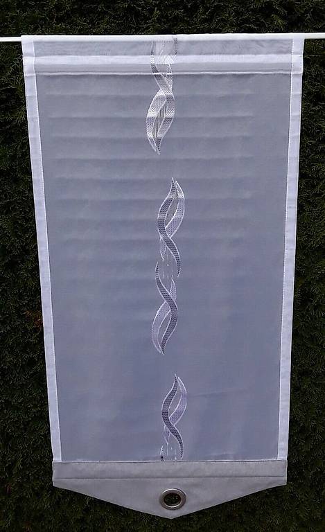 Gardine / Flächenvorhang weiss/silber 50 x 100cm [NEU]