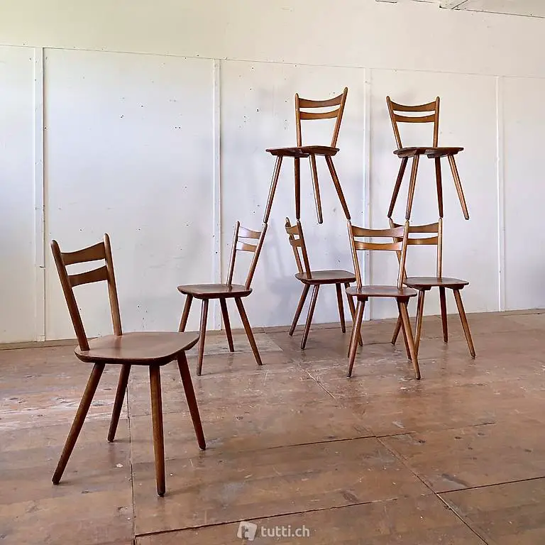  Stabellen Stühle Bistrostühle Holzstühle