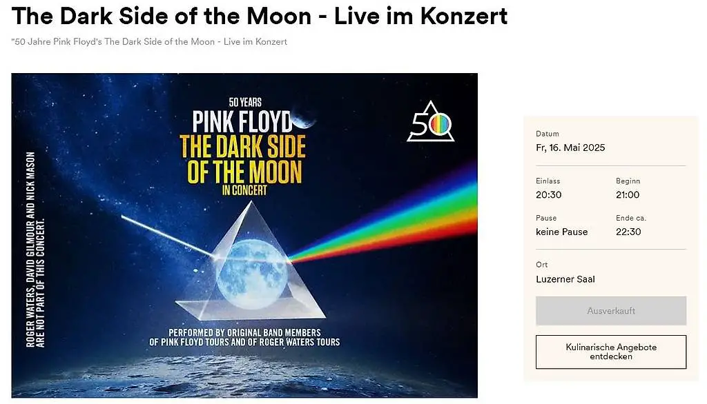 The Dark Side of the Moon - Live im Konzert (2 Tickets)