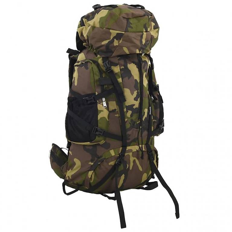 Wanderrucksack Grün Tarnfarben 60 L Oxford-Gewebe