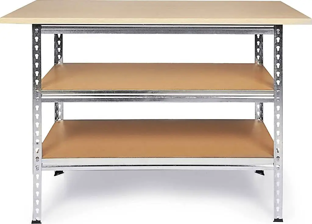 Werkbank Uwe 120cm Metallregal und Werktisch