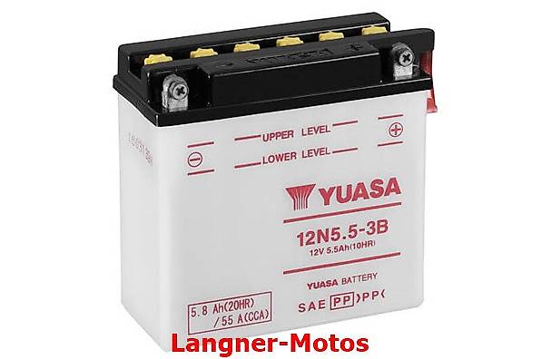 12N5.5-3B YUASA Motorrad Batterie incl. Säurepack Yamaha RD