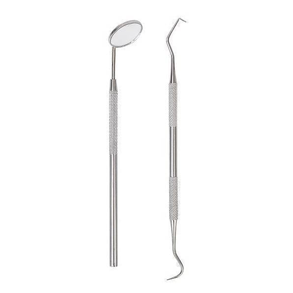 Portofrei 2er Dentalset Mundspiegel Zahnsonde