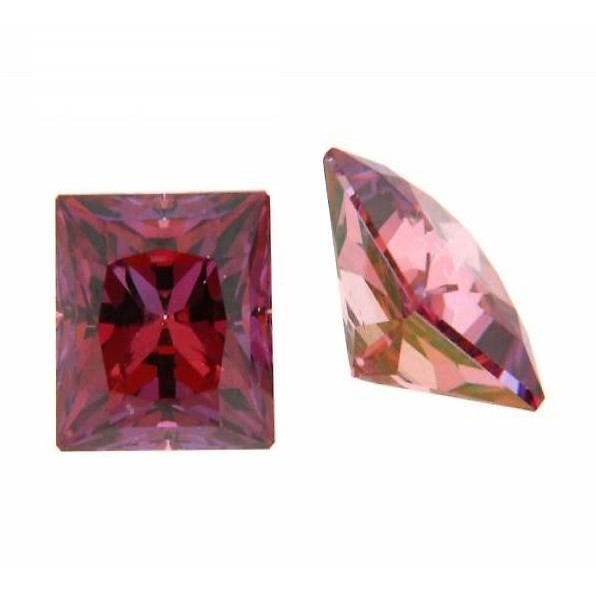 Zirkonia Rot / 4x4mm Carre / 10Stk