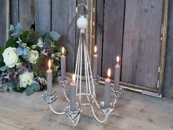  Kerzenhalter für 6 Kerzen Landhaus, NEU OVP