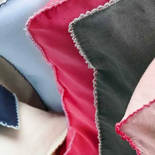  Leinen / Baumwoll Kissenüberzug 40x40cm mit Ziernaht