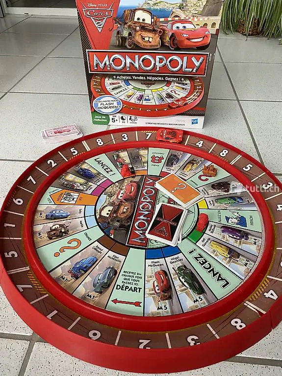 Monopoly mit Cars, ab ca. 5 Jahren, français