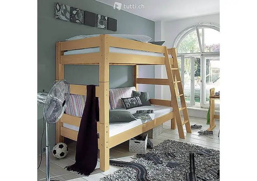  Tobykids Etagenbett 90 x 200 cm Kiefer weiss oder Buche Bio