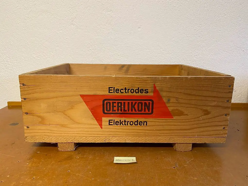 Vintage Holzkiste OERLIKON Elektroden Zürich #01