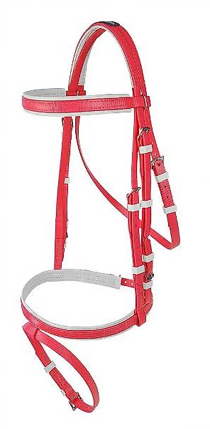 Kunststoff Ponyzaum ROT-WEISS