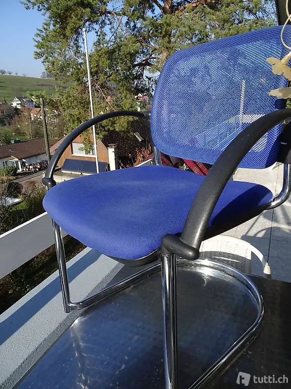 Bürostuhl Freischwinger Konferenzstuhl Dublin Blau