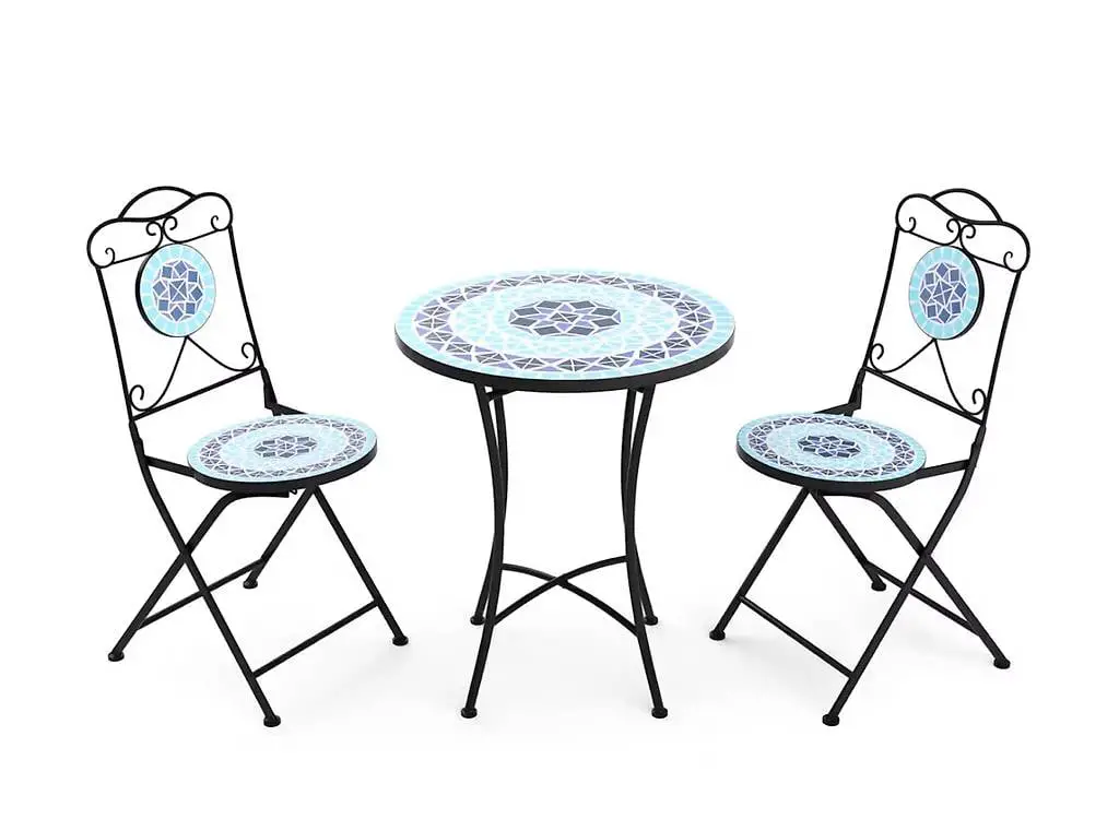 Bistroset MOSAIK 3-teilig blau