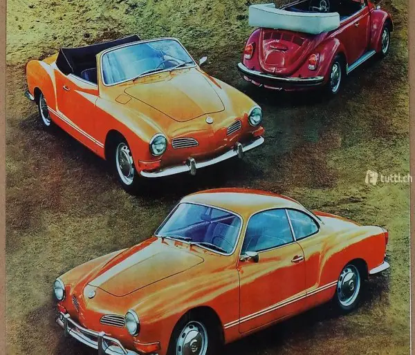 VW KÄFER KARMAN GIHA Blechschild ca. 33 x 38cm Rarität