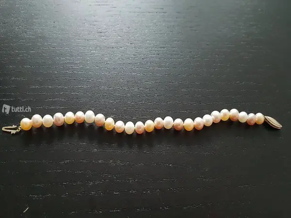 Suesswasserperlenarmband mit Sterlingsilber Verschluss