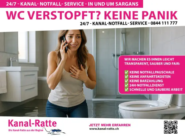 WC verstopft in Sargans? Wir kommen SOFORT