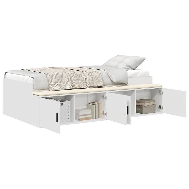 Stauraumbettgestell Weiss 90x200 cm