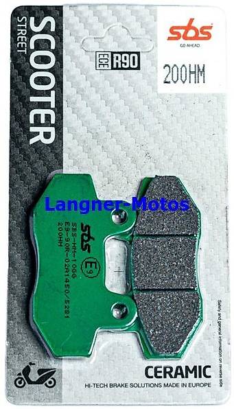 Bremsbelag SBS 200 HM KYMCO Nexxon 50-125, Speedfight 3&4 50