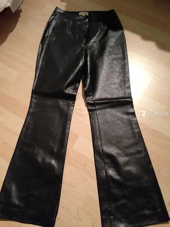 NeuHose Bootcut Gr. 38 Kunstleder Schwarz