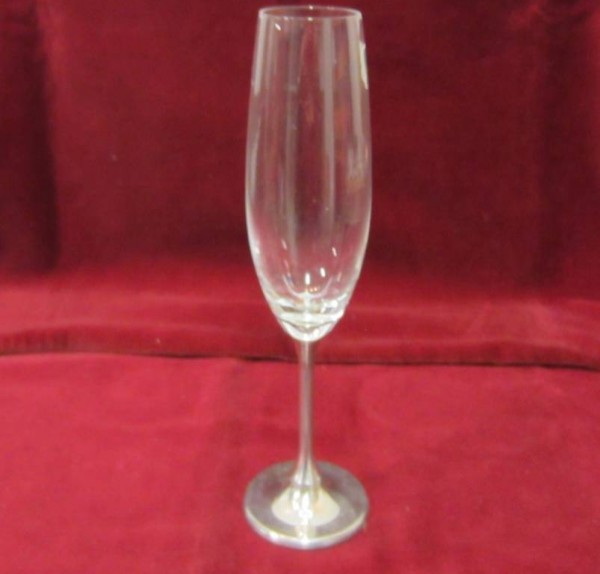  6 Champagnergläser Kristall mit Zinnfuss