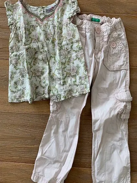Herziges Sommer-Set Bennetton Hose & Shirt - Gr. 98