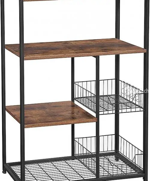  Küchenregal, Standregal mit 2 Metallkörben