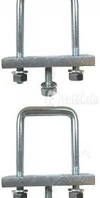  Klemmhalter 4-Kant 70mm Stützrad Viehanhänger Rohrklemme