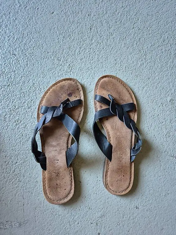 Flipflops Leder schwarz 39