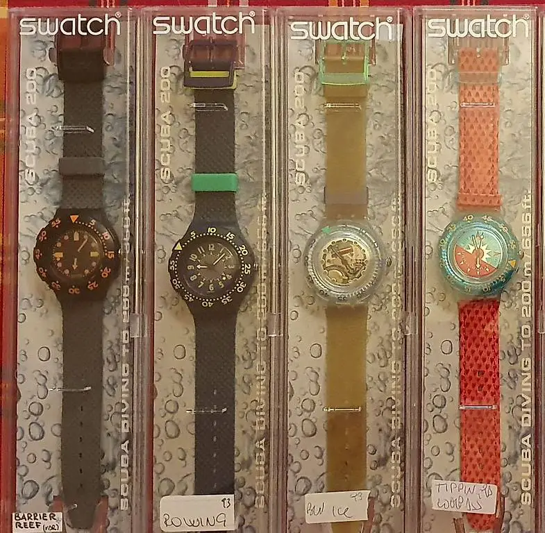swatch scuba+access snow pass orologi collezione 1990/1994