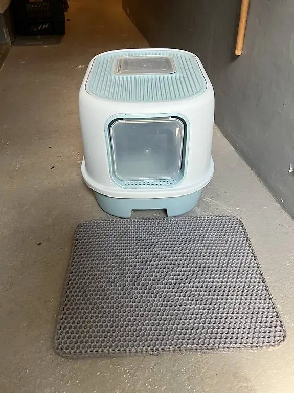 Katzentoilette mit Matte