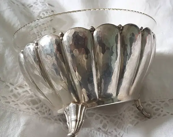 alte versilberte Konfektsschale Durchm. 18xH8cm