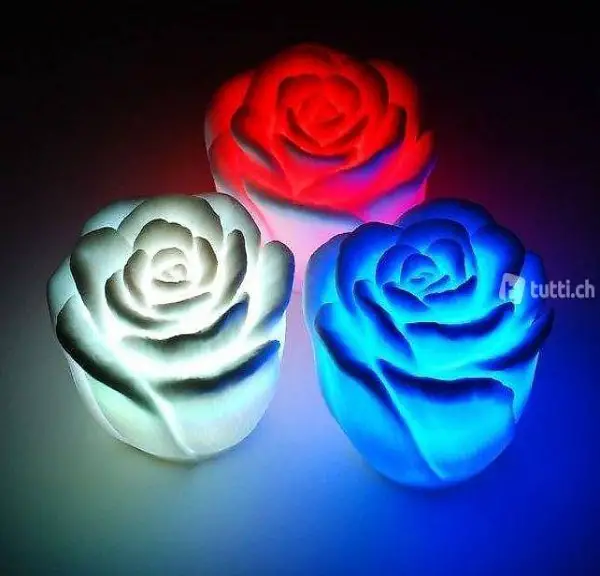  LED Leuchtrose, farbiges Rosenlicht LED Licht