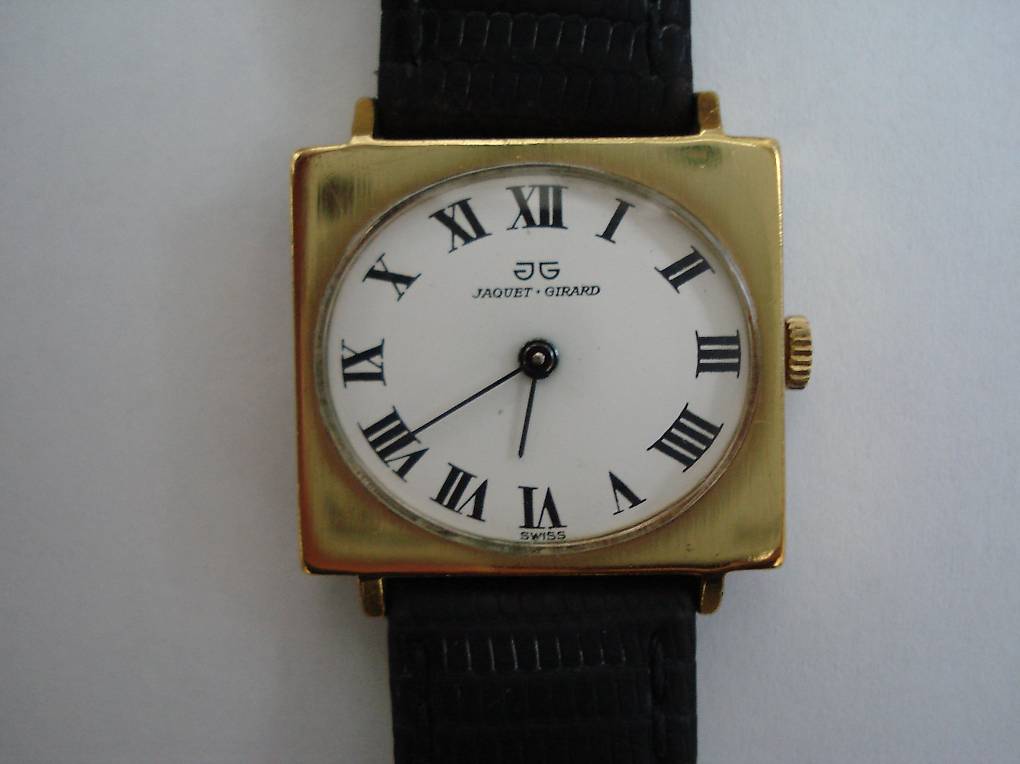 jaquet+girard swiss made damenarmbanduhr gold lederarmband