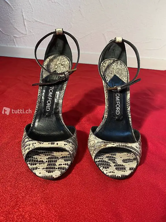 Tom Ford Frauenschuhe Eidechsenhaut Leder beige EU 39 Neu