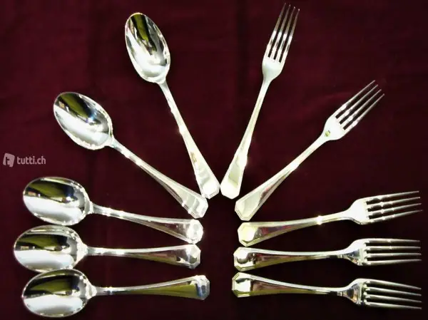  America Christofle 5 Esslöffel + 5 Essgabeln versilbert
