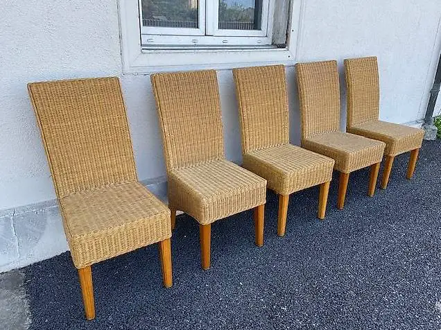 Rattanstühle Holz Stuhl geflochten